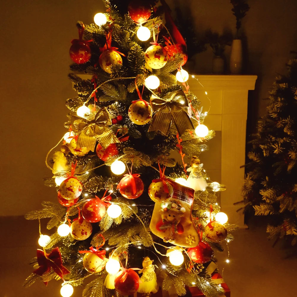 6PCS Xmas Tree Hanging Ball Ornament Decorations Gift New Year Navidad Eazy Hang Ball Bauble DIY Xmas Party Christmas