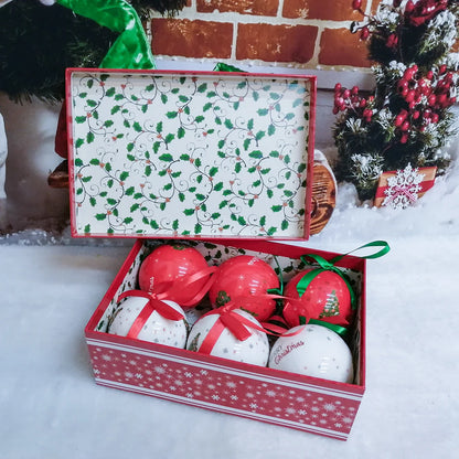 6PCS Xmas Tree Hanging Ball Ornament Decorations Gift New Year Navidad Eazy Hang Ball Bauble DIY Xmas Party Christmas