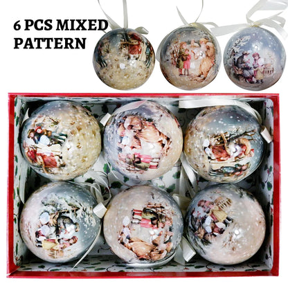 6PCS Xmas Tree Hanging Ball Ornament Decorations Gift New Year Navidad Eazy Hang Ball Bauble DIY Xmas Party Christmas