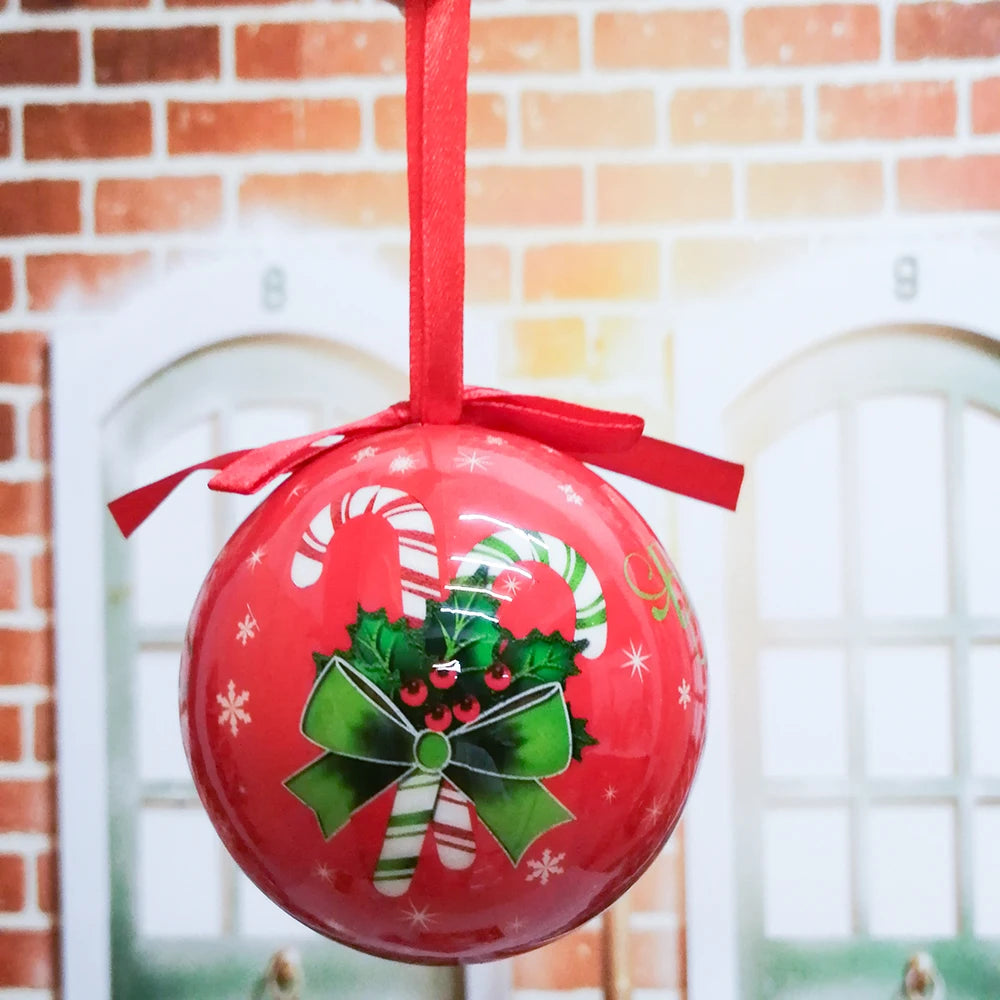 6PCS Xmas Tree Hanging Ball Ornament Decorations Gift New Year Navidad Eazy Hang Ball Bauble DIY Xmas Party Christmas