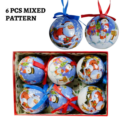 6PCS Xmas Tree Hanging Ball Ornament Decorations Gift New Year Navidad Eazy Hang Ball Bauble DIY Xmas Party Christmas