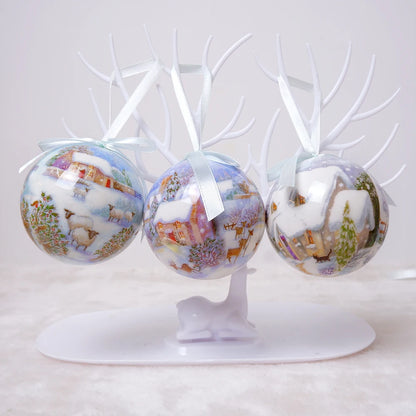 6PCS Xmas Tree Hanging Ball Ornament Decorations Gift New Year Navidad Eazy Hang Ball Bauble DIY Xmas Party Christmas