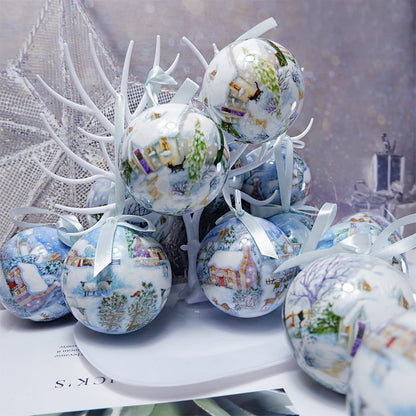 6PCS Xmas Tree Hanging Ball Ornament Decorations Gift New Year Navidad Eazy Hang Ball Bauble DIY Xmas Party Christmas