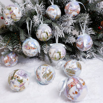 6PCS Xmas Tree Hanging Ball Ornament Decorations Gift New Year Navidad Eazy Hang Ball Bauble DIY Xmas Party Christmas