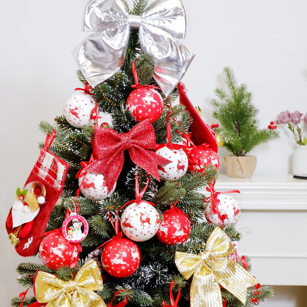 6PCS Xmas Tree Hanging Ball Ornament Decorations Gift New Year Navidad Eazy Hang Ball Bauble DIY Xmas Party Christmas