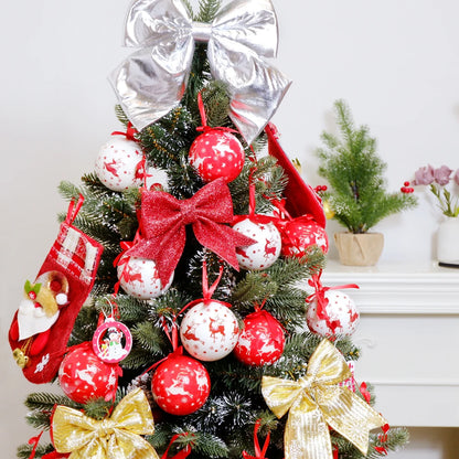 6PCS Xmas Tree Hanging Ball Ornament Decorations Gift New Year Navidad Eazy Hang Ball Bauble DIY Xmas Party Christmas