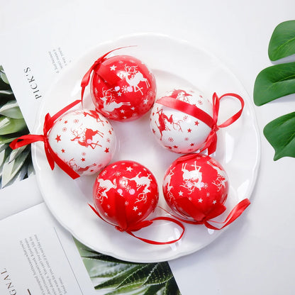 6PCS Xmas Tree Hanging Ball Ornament Decorations Gift New Year Navidad Eazy Hang Ball Bauble DIY Xmas Party Christmas