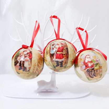 6PCS Xmas Tree Hanging Ball Ornament Decorations Gift New Year Navidad Eazy Hang Ball Bauble DIY Xmas Party Christmas