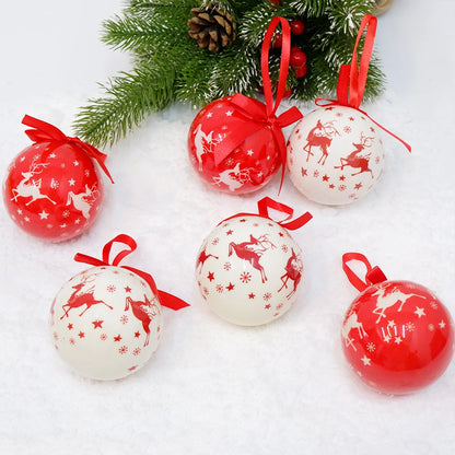 6PCS Xmas Tree Hanging Ball Ornament Decorations Gift New Year Navidad Eazy Hang Ball Bauble DIY Xmas Party Christmas