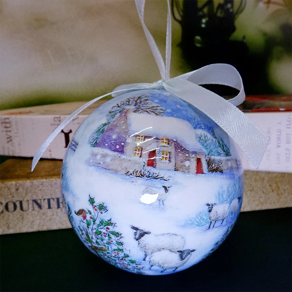 6PCS Xmas Tree Hanging Ball Ornament Decorations Gift New Year Navidad Eazy Hang Ball Bauble DIY Xmas Party Christmas