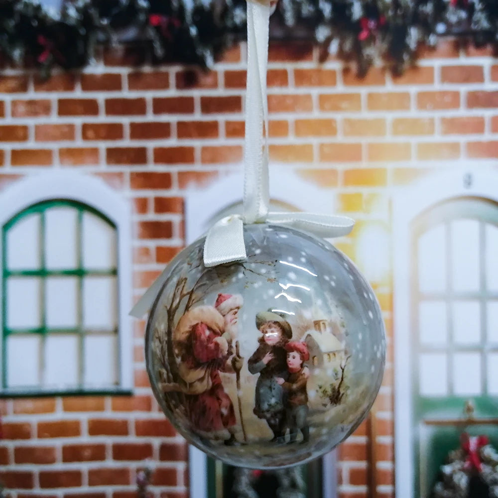 6PCS Xmas Tree Hanging Ball Ornament Decorations Gift New Year Navidad Eazy Hang Ball Bauble DIY Xmas Party Christmas