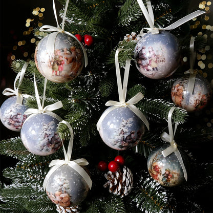 6PCS Xmas Tree Hanging Ball Ornament Decorations Gift New Year Navidad Eazy Hang Ball Bauble DIY Xmas Party Christmas