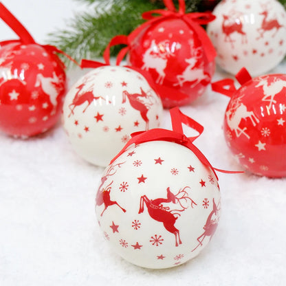 6PCS Xmas Tree Hanging Ball Ornament Decorations Gift New Year Navidad Eazy Hang Ball Bauble DIY Xmas Party Christmas
