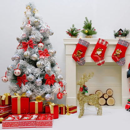 6PCS Xmas Tree Hanging Ball Ornament Decorations Gift New Year Navidad Eazy Hang Ball Bauble DIY Xmas Party Christmas