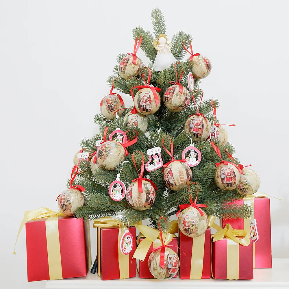 6PCS Xmas Tree Hanging Ball Ornament Decorations Gift New Year Navidad Eazy Hang Ball Bauble DIY Xmas Party Christmas