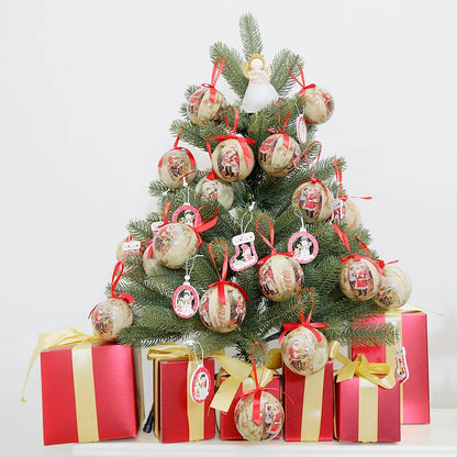 6PCS Xmas Tree Hanging Ball Ornament Decorations Gift New Year Navidad Eazy Hang Ball Bauble DIY Xmas Party Christmas