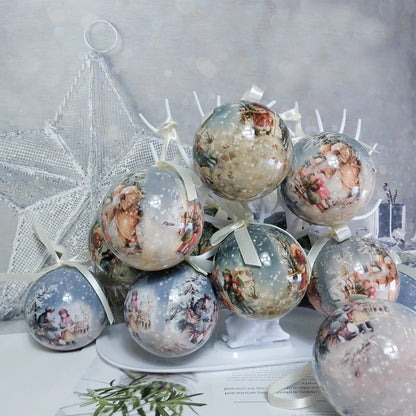 6PCS Xmas Tree Hanging Ball Ornament Decorations Gift New Year Navidad Eazy Hang Ball Bauble DIY Xmas Party Christmas