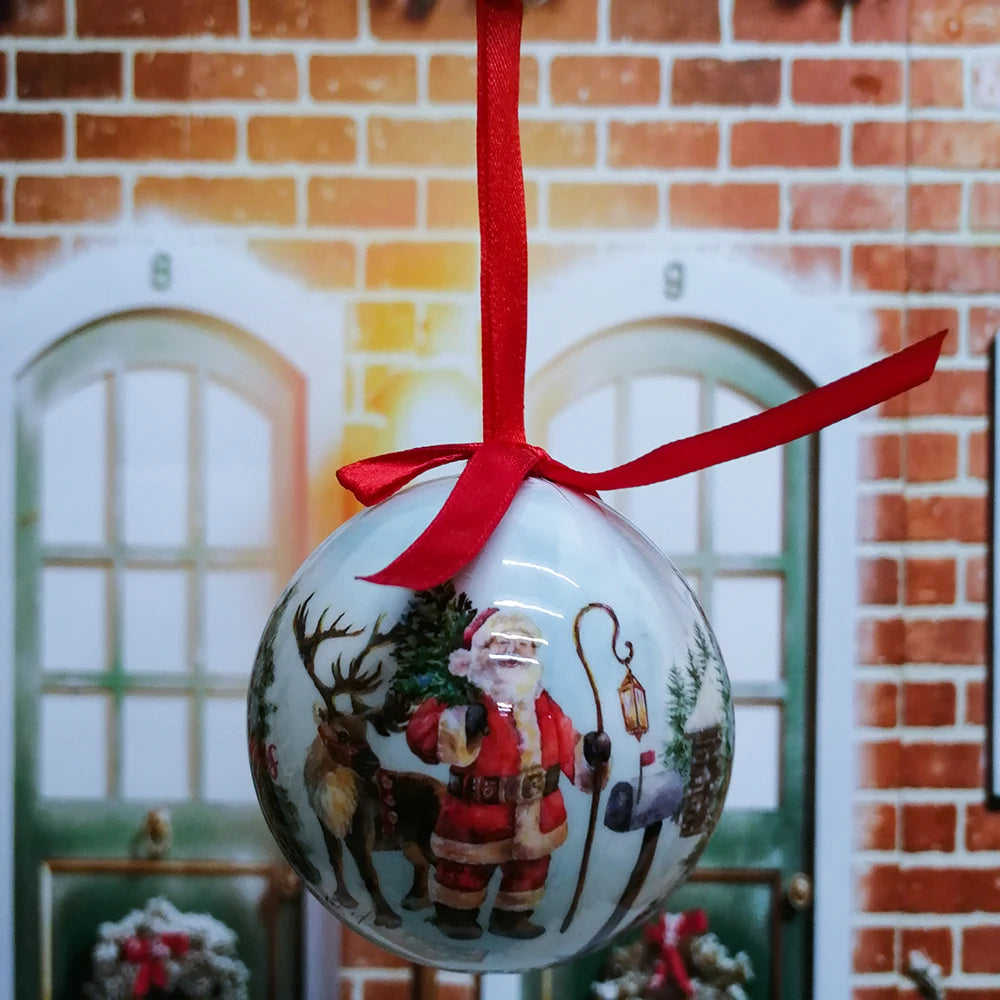 6PCS Xmas Tree Hanging Ball Ornament Decorations Gift New Year Navidad Eazy Hang Ball Bauble DIY Xmas Party Christmas