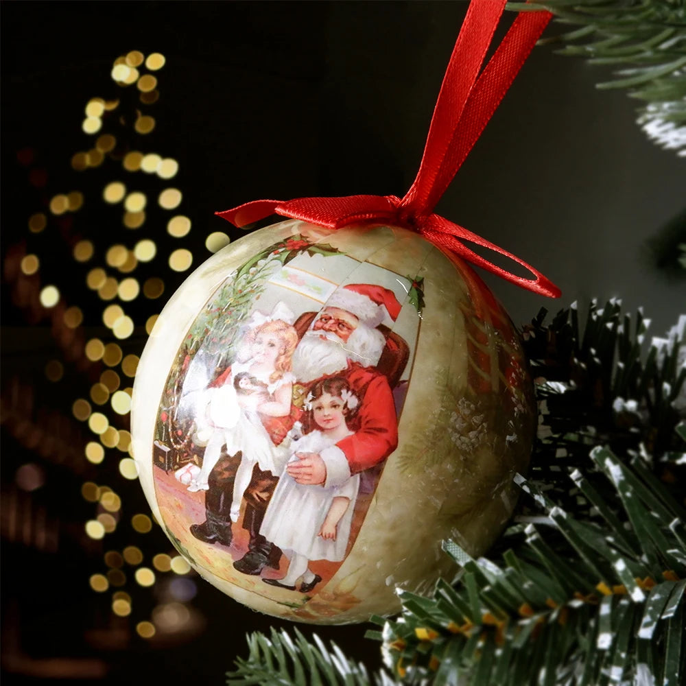 6PCS Xmas Tree Hanging Ball Ornament Decorations Gift New Year Navidad Eazy Hang Ball Bauble DIY Xmas Party Christmas