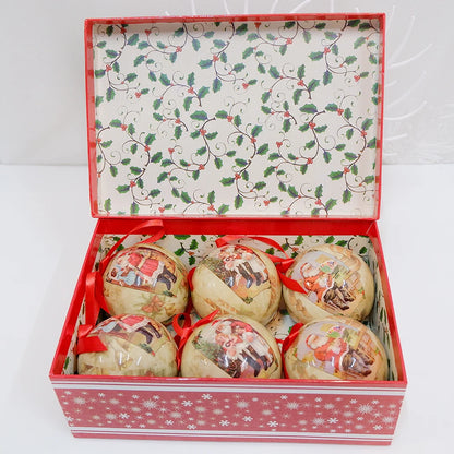 6PCS Xmas Tree Hanging Ball Ornament Decorations Gift New Year Navidad Eazy Hang Ball Bauble DIY Xmas Party Christmas