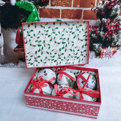 6PCS Xmas Tree Hanging Ball Ornament Decorations Gift New Year Navidad Eazy Hang Ball Bauble DIY Xmas Party Christmas