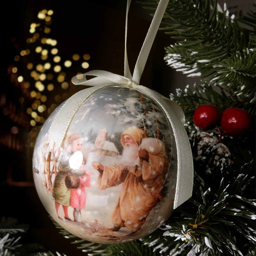 6PCS Xmas Tree Hanging Ball Ornament Decorations Gift New Year Navidad Eazy Hang Ball Bauble DIY Xmas Party Christmas