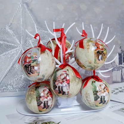 6PCS Xmas Tree Hanging Ball Ornament Decorations Gift New Year Navidad Eazy Hang Ball Bauble DIY Xmas Party Christmas