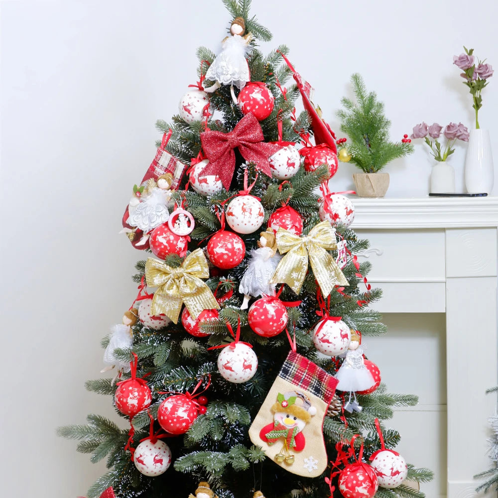 6PCS Xmas Tree Hanging Ball Ornament Decorations Gift New Year Navidad Eazy Hang Ball Bauble DIY Xmas Party Christmas