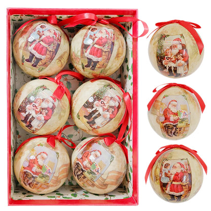 6PCS Xmas Tree Hanging Ball Ornament Decorations Gift New Year Navidad Eazy Hang Ball Bauble DIY Xmas Party Christmas