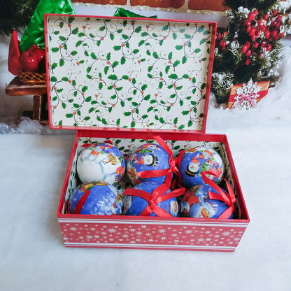 6PCS Xmas Tree Hanging Ball Ornament Decorations Gift New Year Navidad Eazy Hang Ball Bauble DIY Xmas Party Christmas