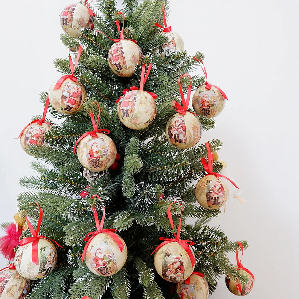 6PCS Xmas Tree Hanging Ball Ornament Decorations Gift New Year Navidad Eazy Hang Ball Bauble DIY Xmas Party Christmas