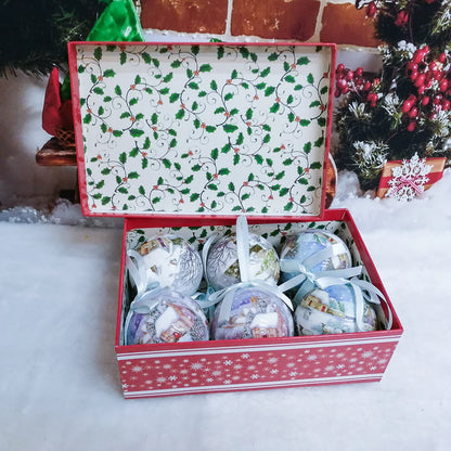 6PCS Xmas Tree Hanging Ball Ornament Decorations Gift New Year Navidad Eazy Hang Ball Bauble DIY Xmas Party Christmas