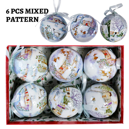 6PCS Xmas Tree Hanging Ball Ornament Decorations Gift New Year Navidad Eazy Hang Ball Bauble DIY Xmas Party Christmas