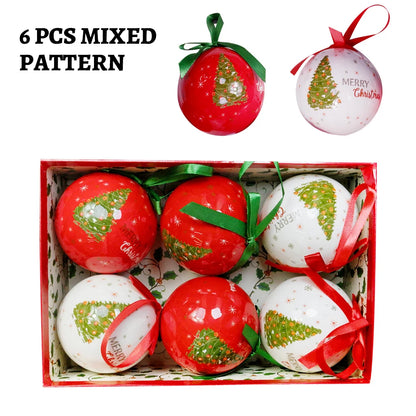 6PCS Xmas Tree Hanging Ball Ornament Decorations Gift New Year Navidad Eazy Hang Ball Bauble DIY Xmas Party Christmas