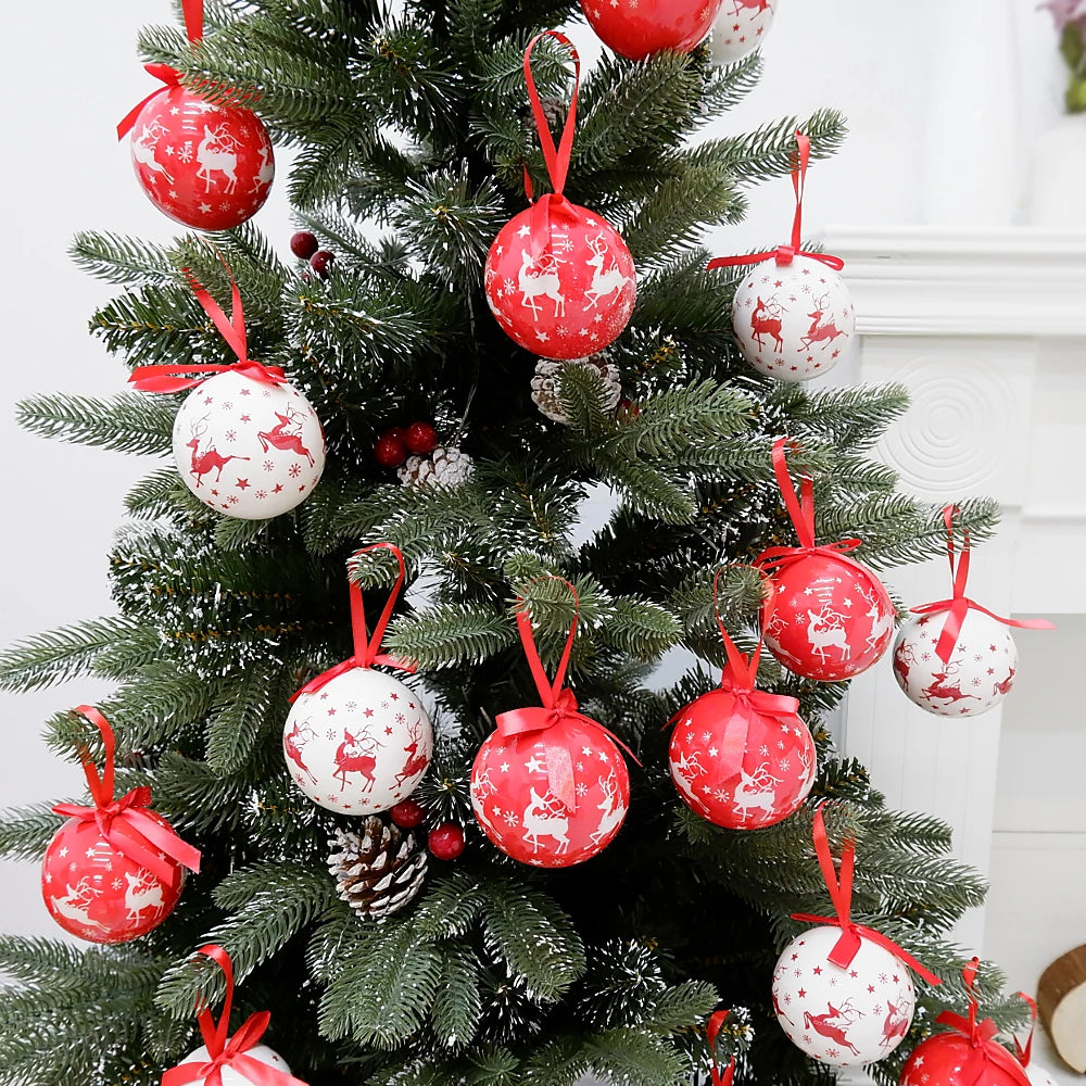 6PCS Xmas Tree Hanging Ball Ornament Decorations Gift New Year Navidad Eazy Hang Ball Bauble DIY Xmas Party Christmas