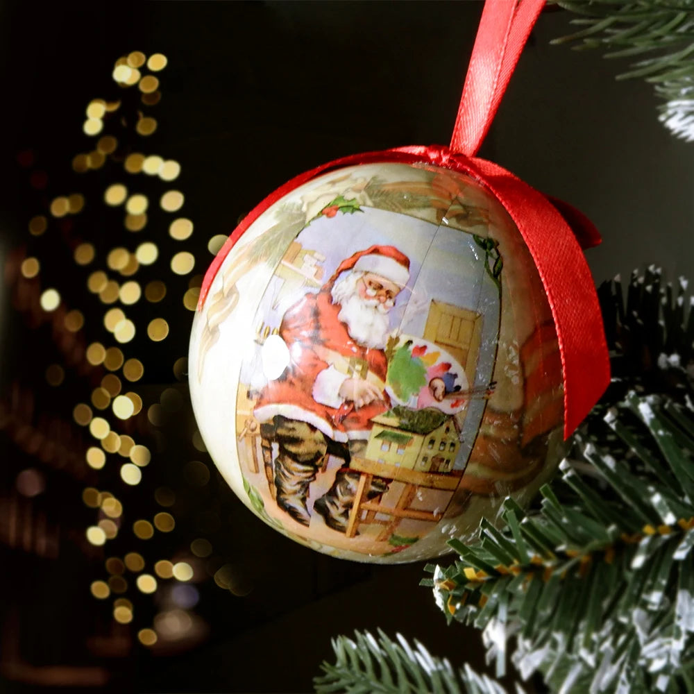 6PCS Xmas Tree Hanging Ball Ornament Decorations Gift New Year Navidad Eazy Hang Ball Bauble DIY Xmas Party Christmas