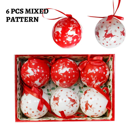 6PCS Xmas Tree Hanging Ball Ornament Decorations Gift New Year Navidad Eazy Hang Ball Bauble DIY Xmas Party Christmas