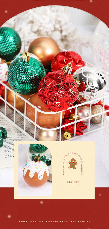 Christmas decoration: Kit of 42 hand-painted Christmas balls | Christimas Flare