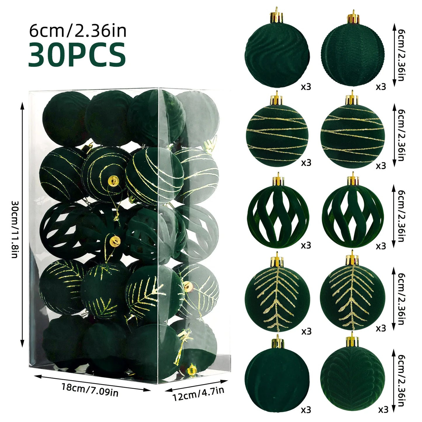 Kit of velvet Christmas ornaments| Christimas Flare
