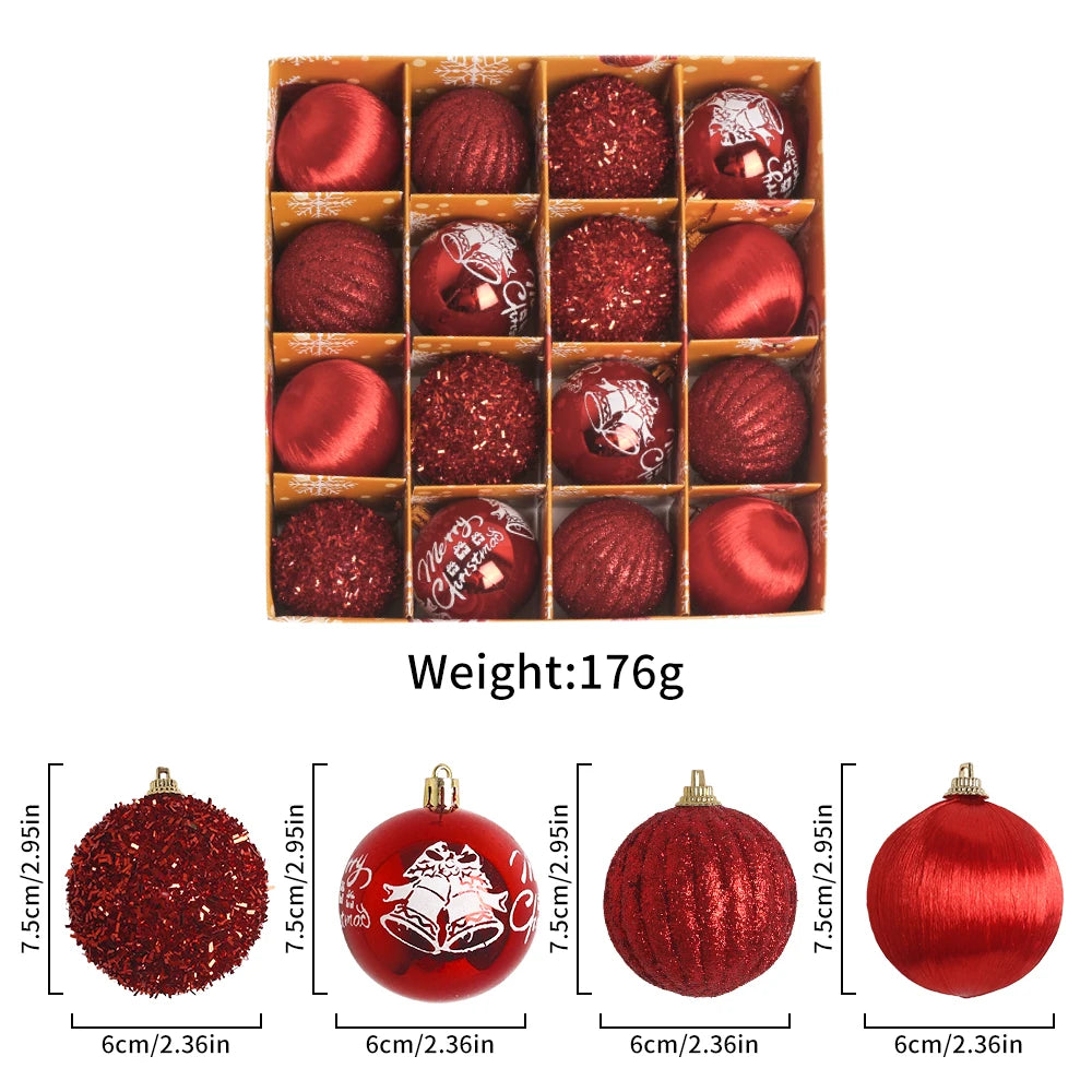 Kit of 16 Christmas ornaments for decoration | Christimas Flare