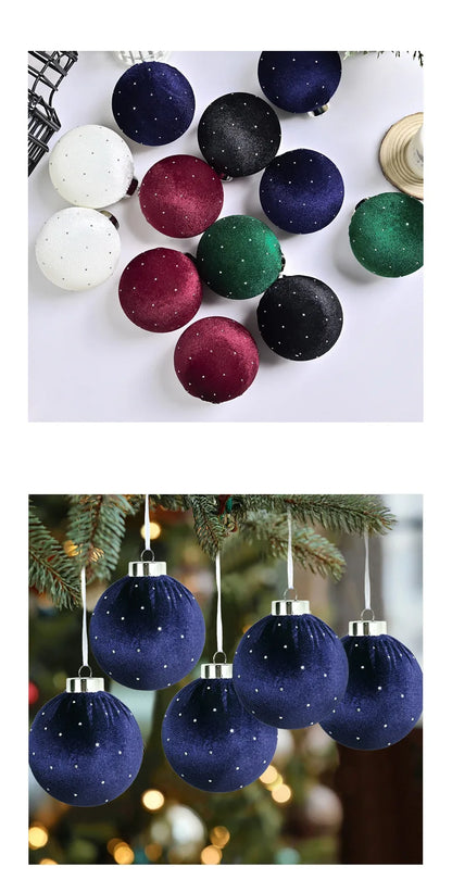 Kit of 9 luxurious velvet Christmas ornaments| Christimas Flare