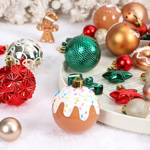 Christmas decoration: Kit of 42 hand-painted Christmas balls | Christimas Flare