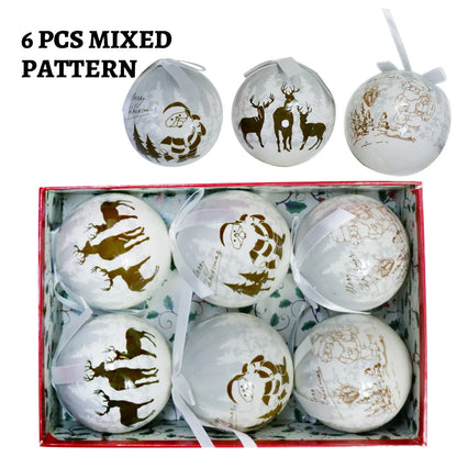 6PCS Xmas Tree Hanging Ball Ornament Decorations Gift New Year Navidad Eazy Hang Ball Bauble DIY Xmas Party Christmas