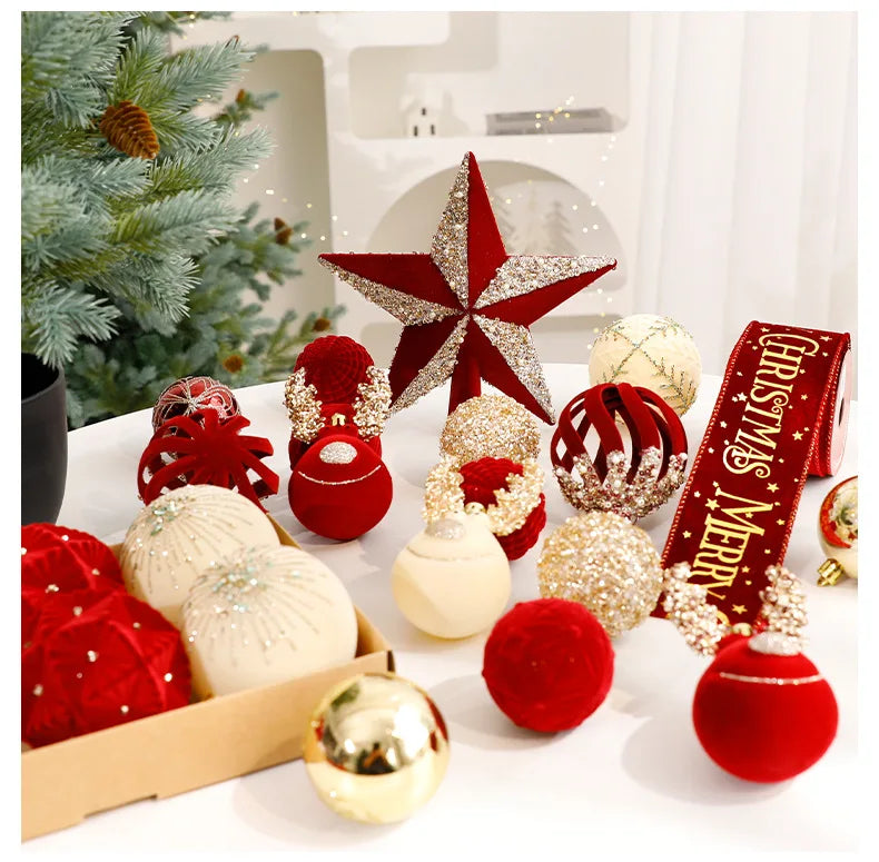 Red Christmas balls, luxury ornaments | Christimas Flare