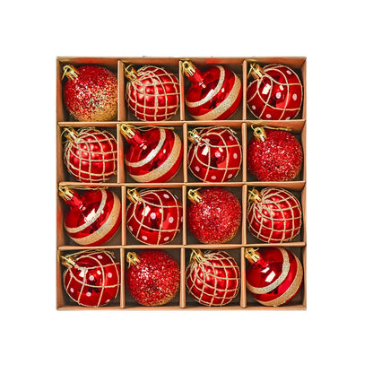 Box containing 16 shiny, glittery Christmas balls | Christimas Flare