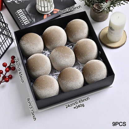 Kit of 9 luxurious velvet Christmas ornaments| Christimas Flare