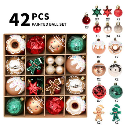 Christmas decoration: Kit of 42 hand-painted Christmas balls | Christimas Flare