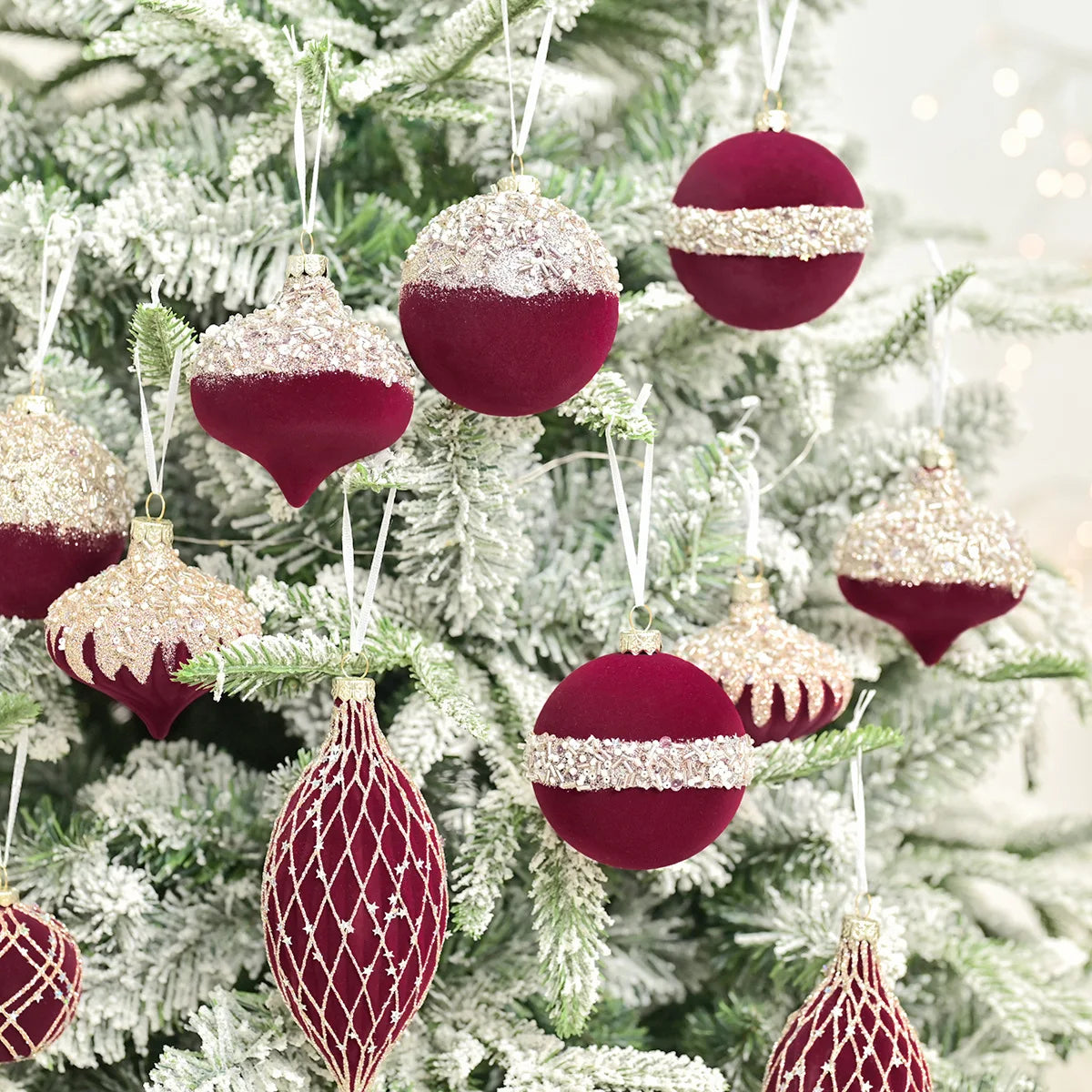 Set of velvet Christmas ornaments - luxury decorations | Christimas Flare