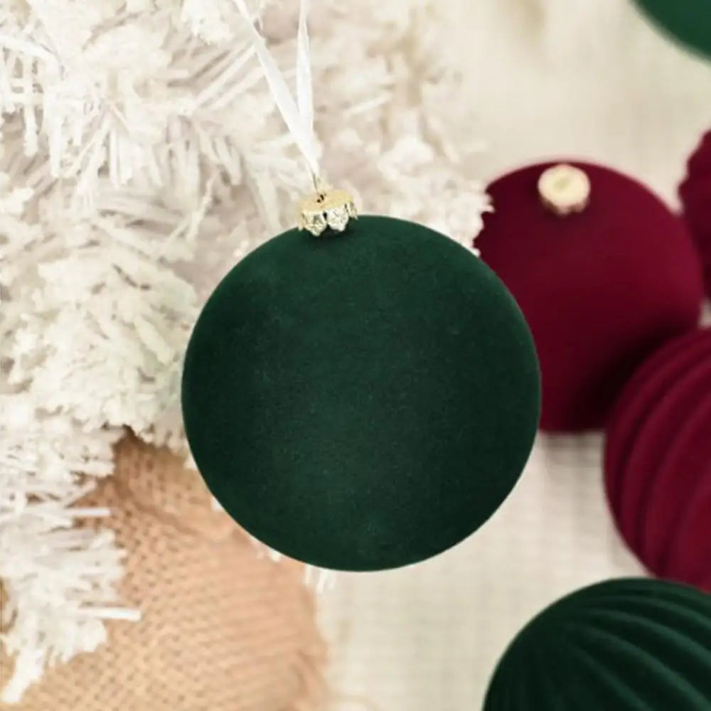Velvet Christmas balls-  12 units | Christimas Flare
