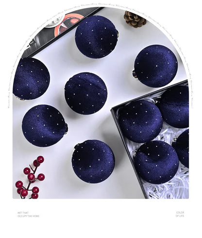 Kit of 9 luxurious velvet Christmas ornaments| Christimas Flare
